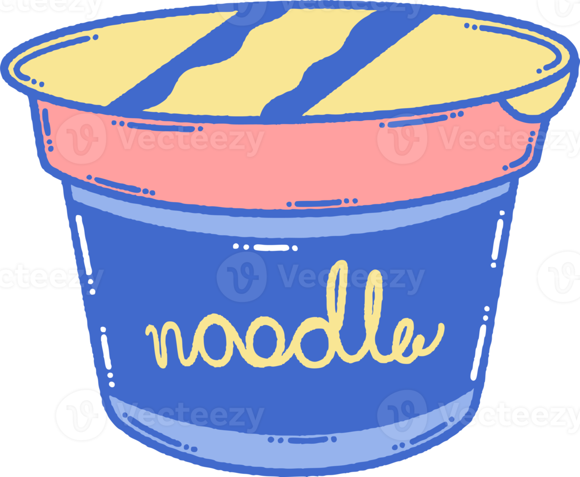 elemento de doodle de fideos instantáneos png