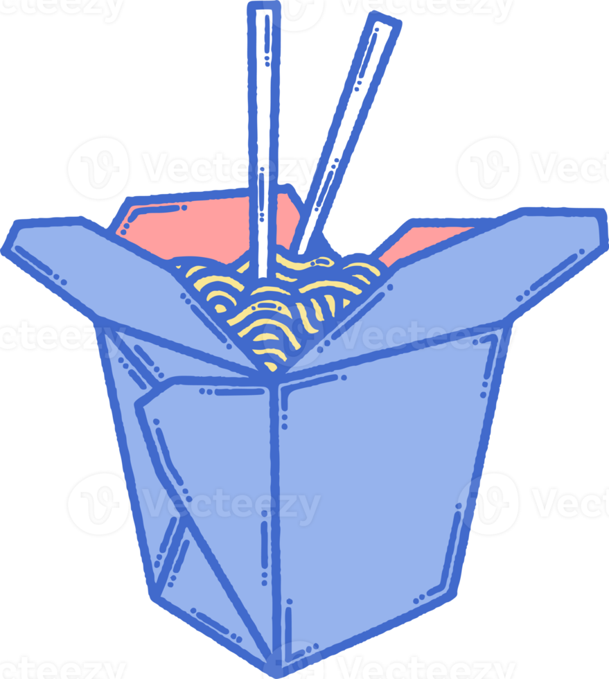 Élément de doodle de nouilles instantanées png