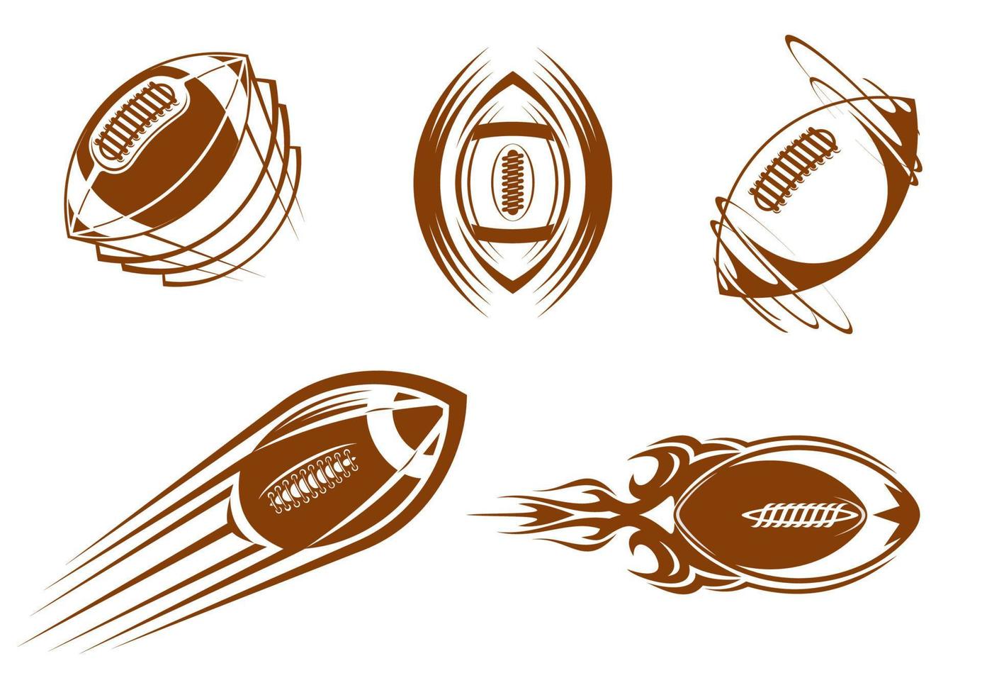 mascotas de rugby y futbol vector