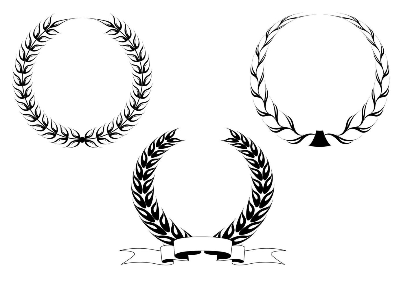 conjunto de coronas de laurel vector