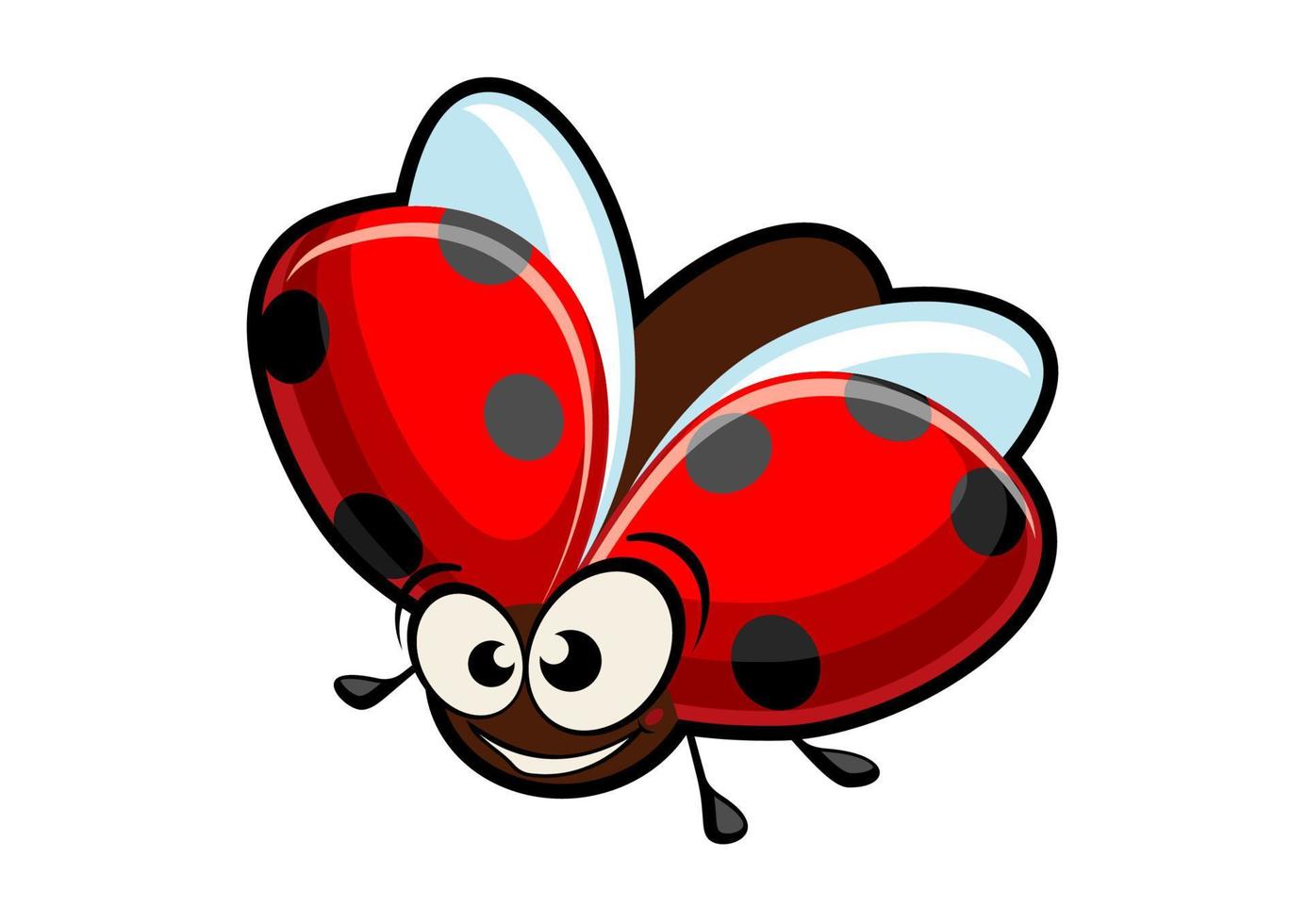 Funny cartoon ladybug vector