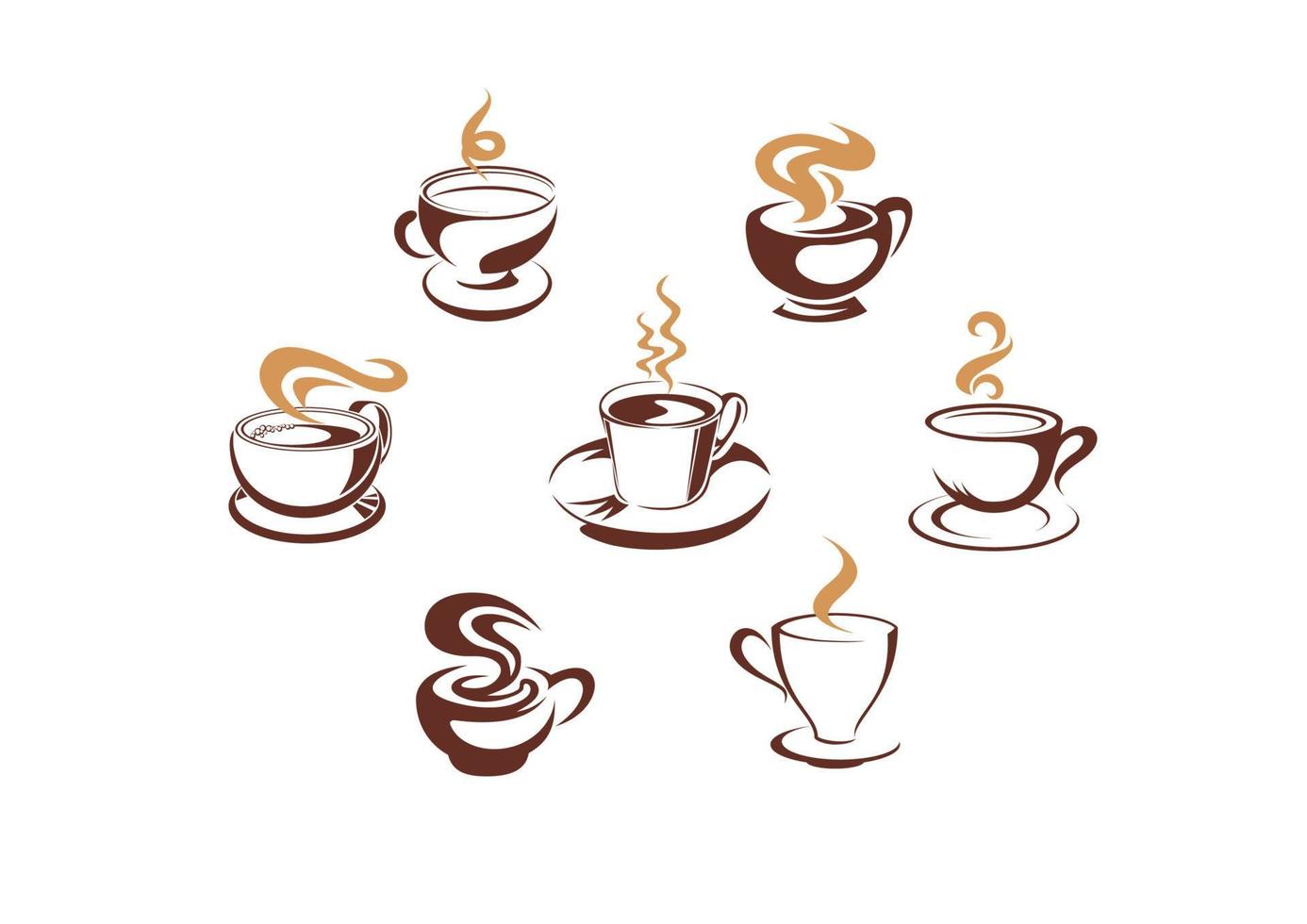 Coffee and tea cups vector