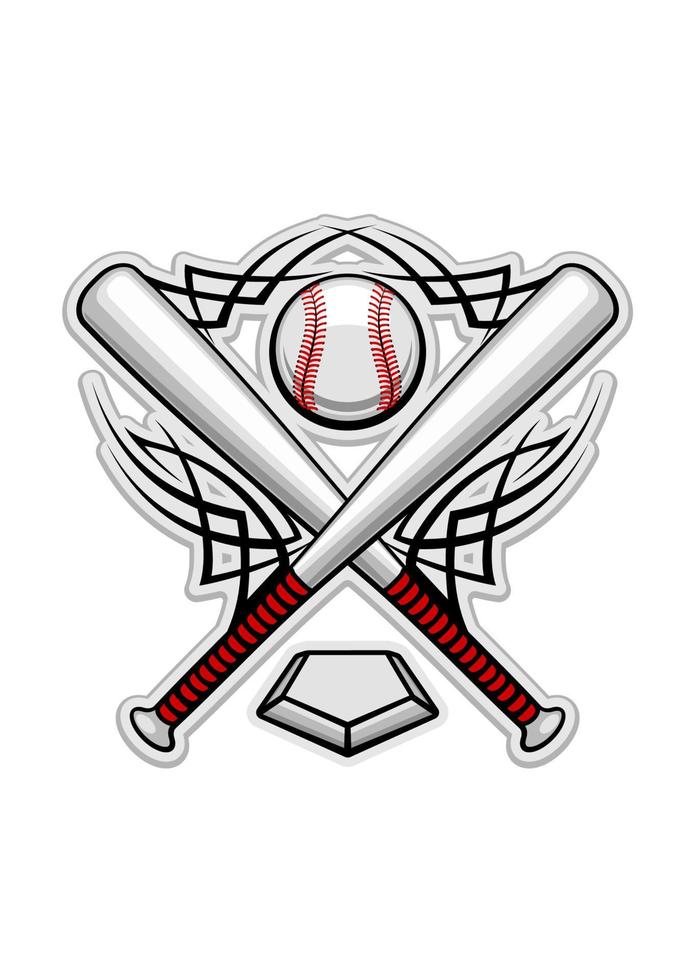 Color baseball emblem vector