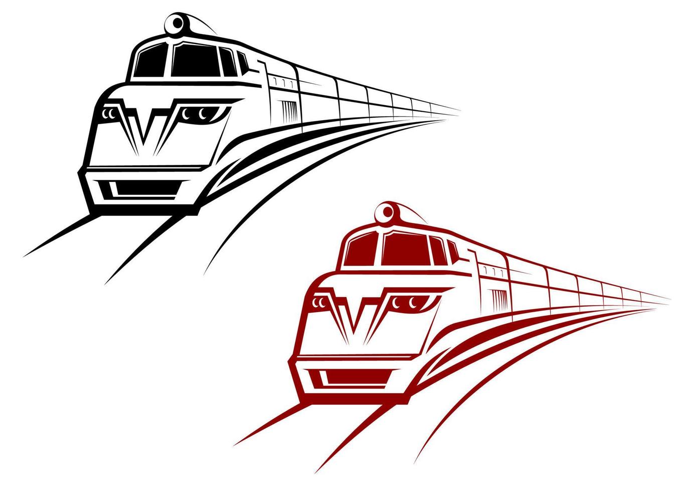 Railroad and subway symbols vector