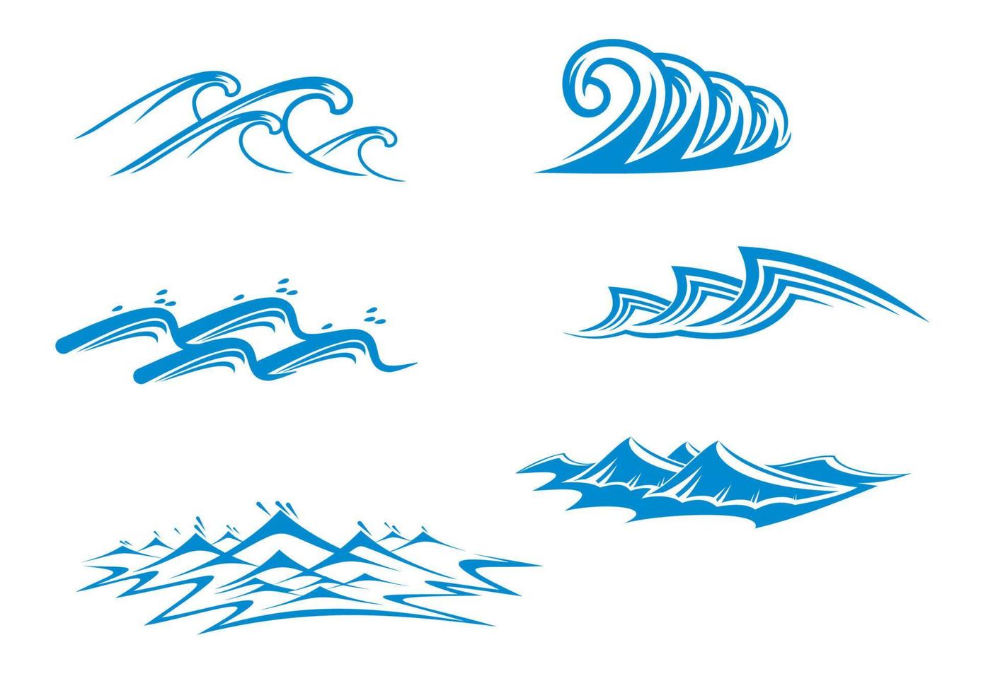 Set of wave symbols vector