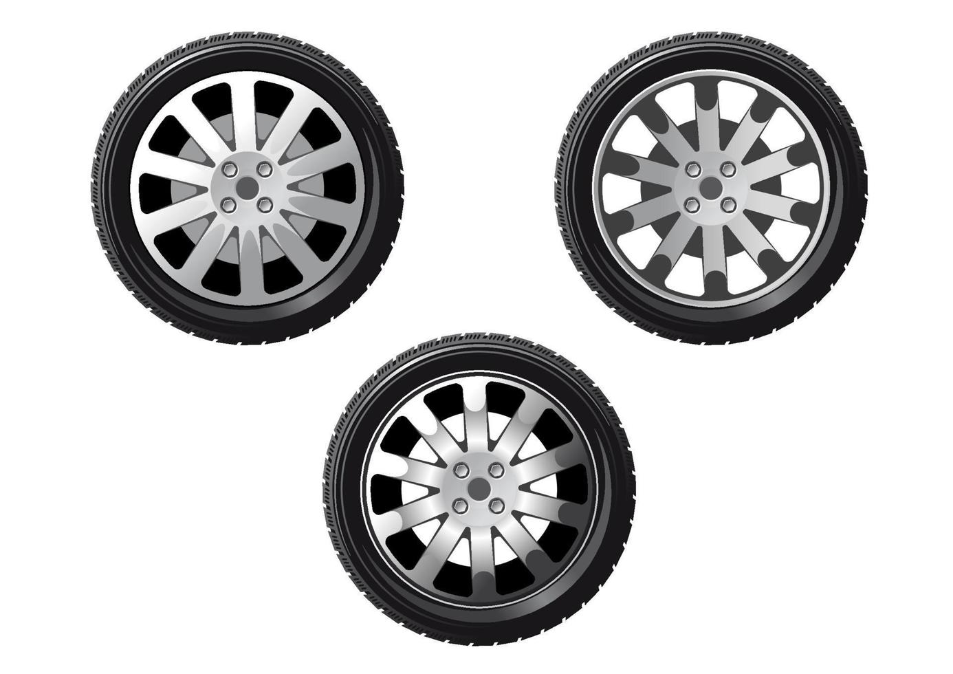 Set of isolated wheels vector