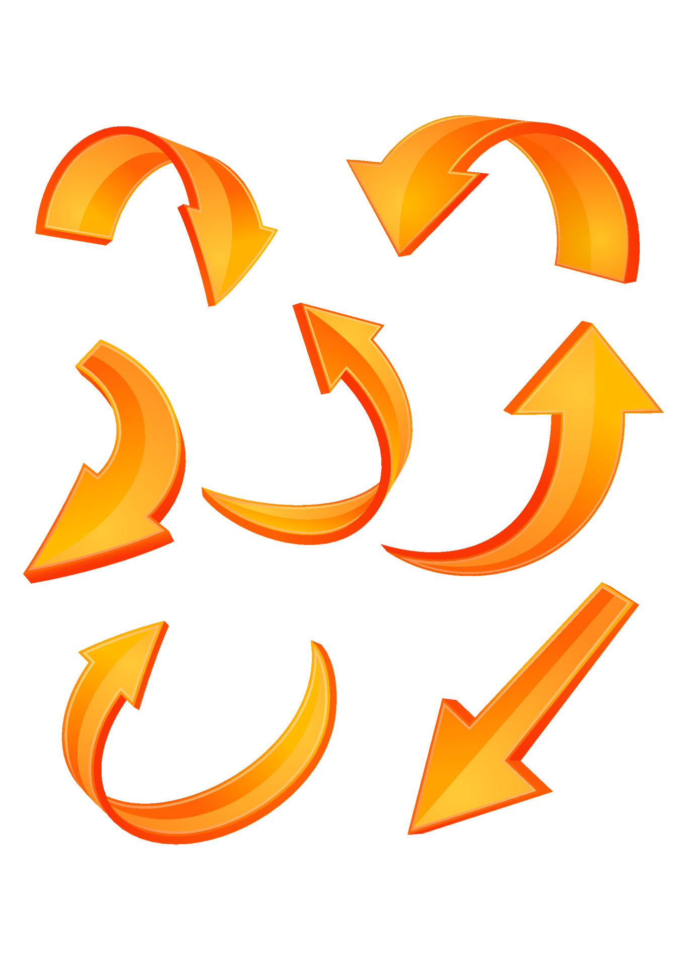 Glossy orange arrow icons 11017349 Vector Art at Vecteezy