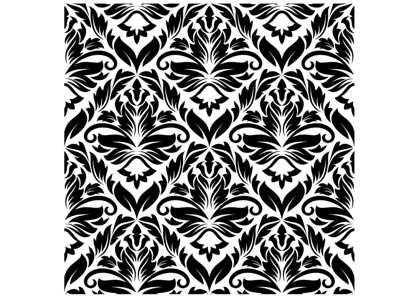 White and black floral seamless vector