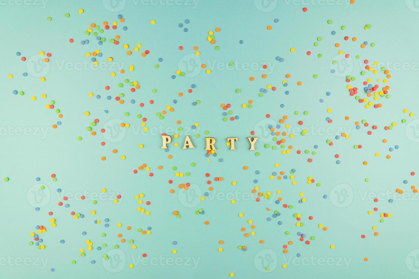 sprinkles background, sugar sprinkle confetti, decoration for cake and bakery. Top view, flat lay. pastel colors photo