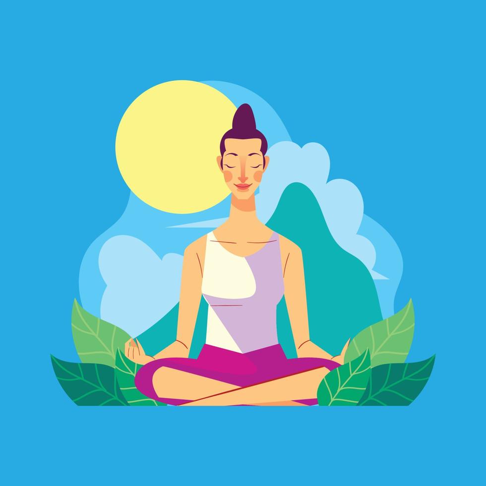 Peacceful Yoga in The Morning vector