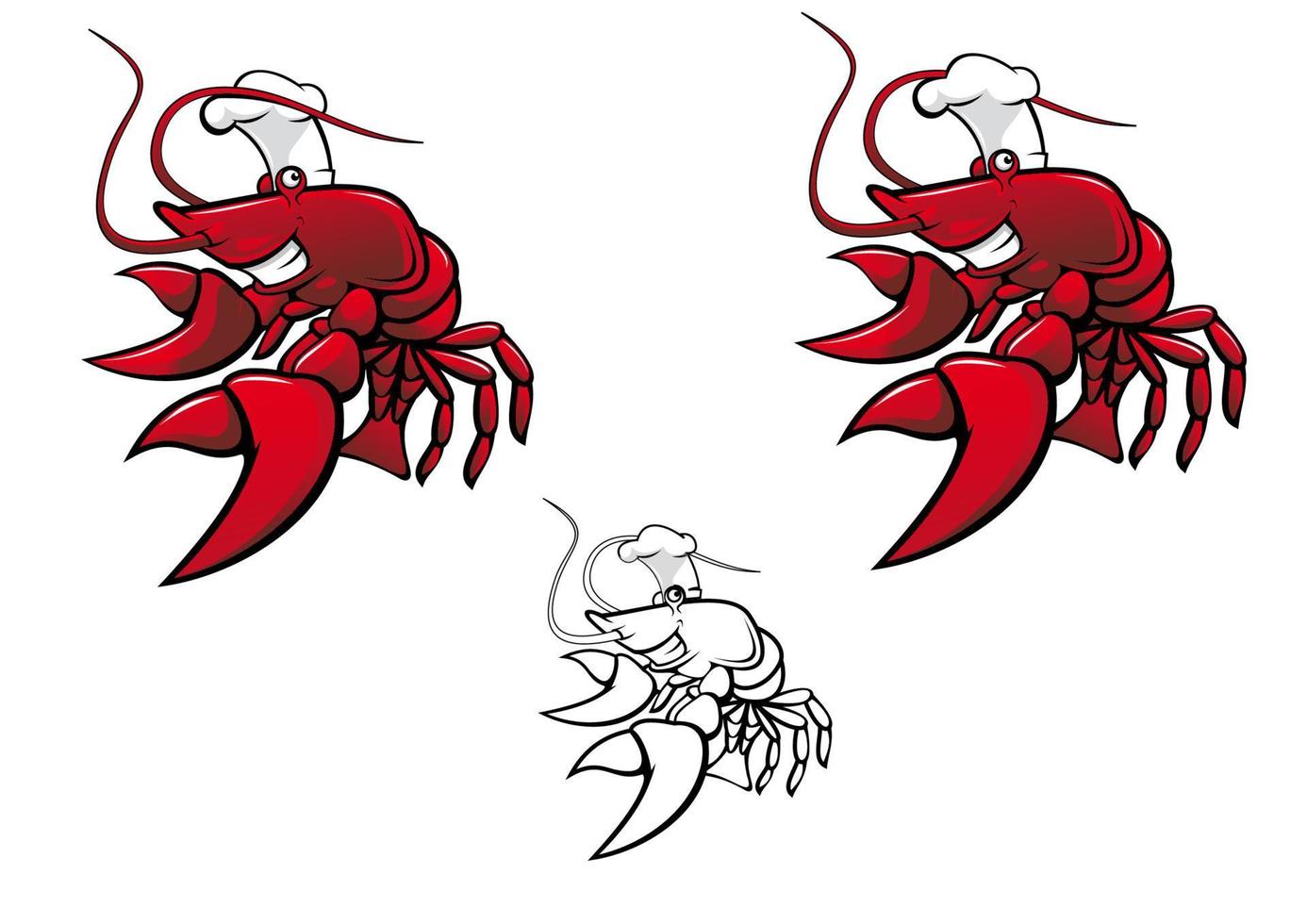 Smiling crayfish chef vector