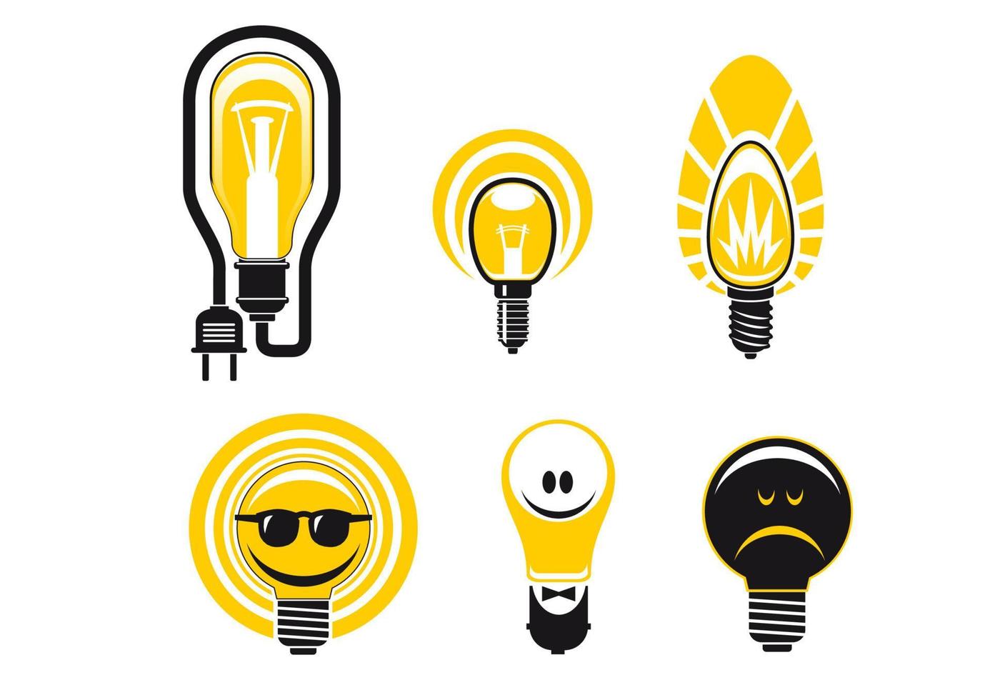 Light bulbs symbols vector