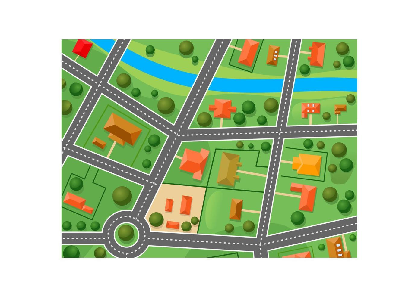 mapa del distrito suburbano vector