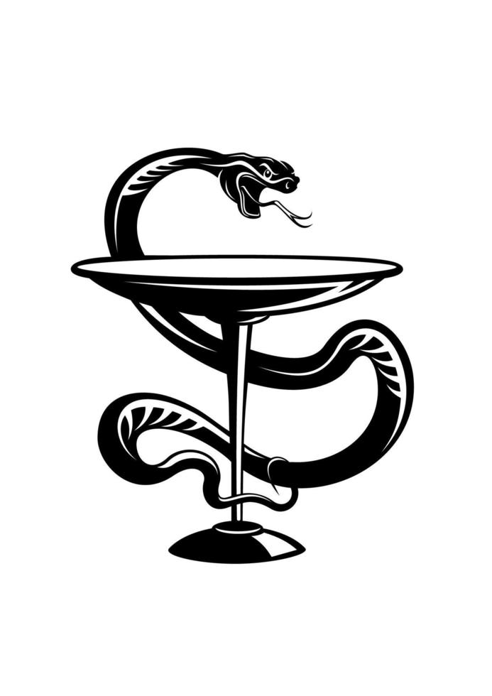 símbolo de serpiente de medicina vector