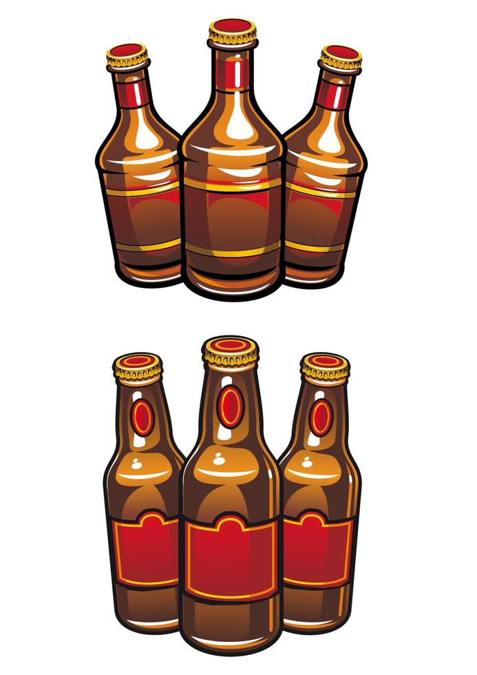 Cartoon beer bottles vector