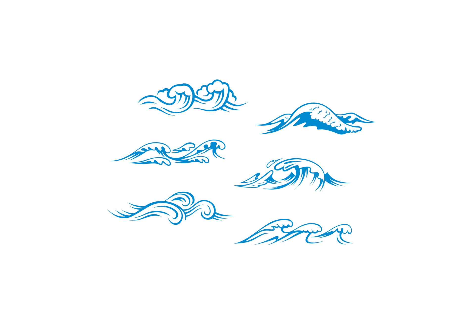 Blue sea waves 11017514 Vector Art at Vecteezy