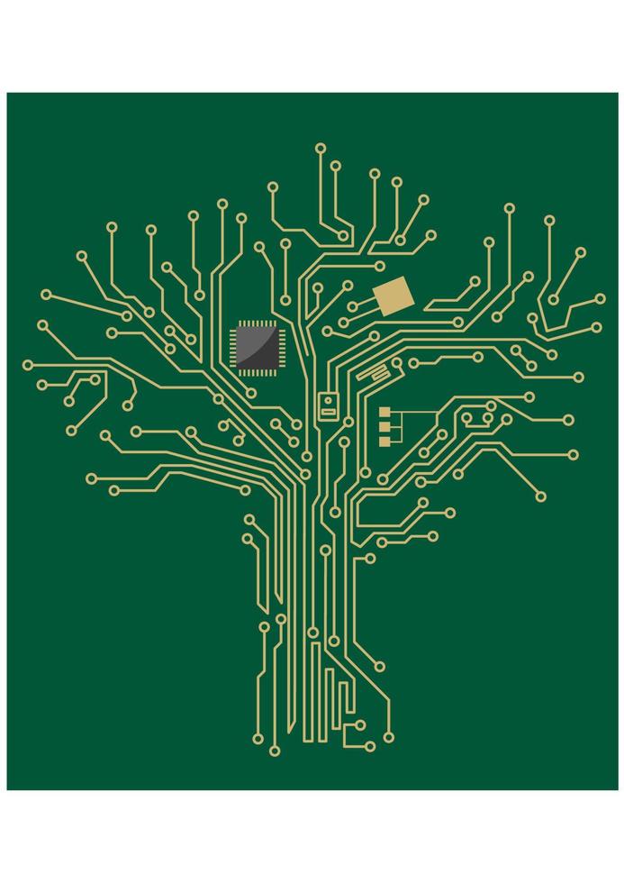 Motherboard computer tree vector