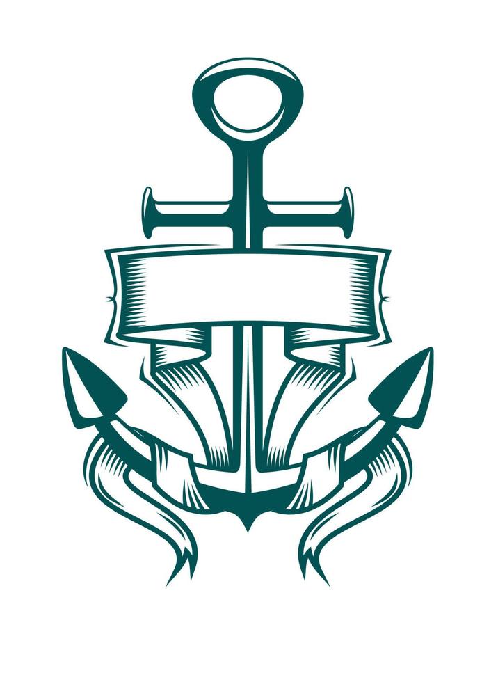 Anchor with ribbon vector