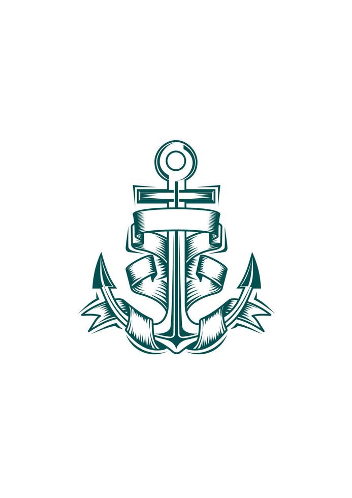 Anchor with ribbons vector