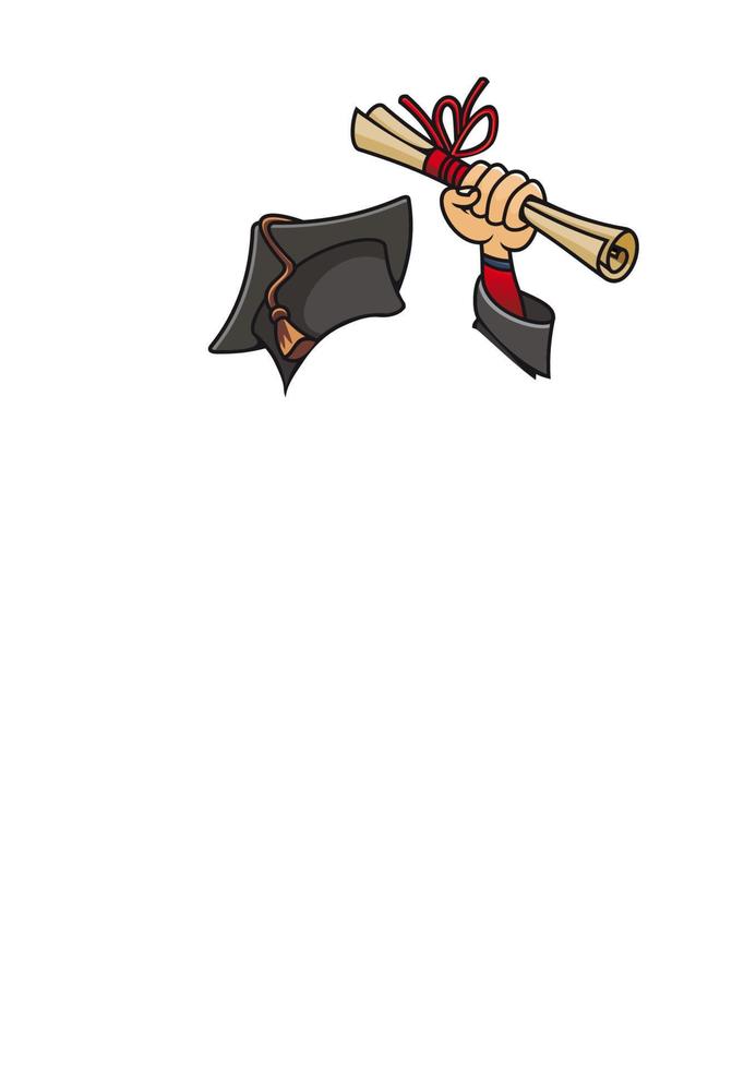 Smiling student with diploma vector