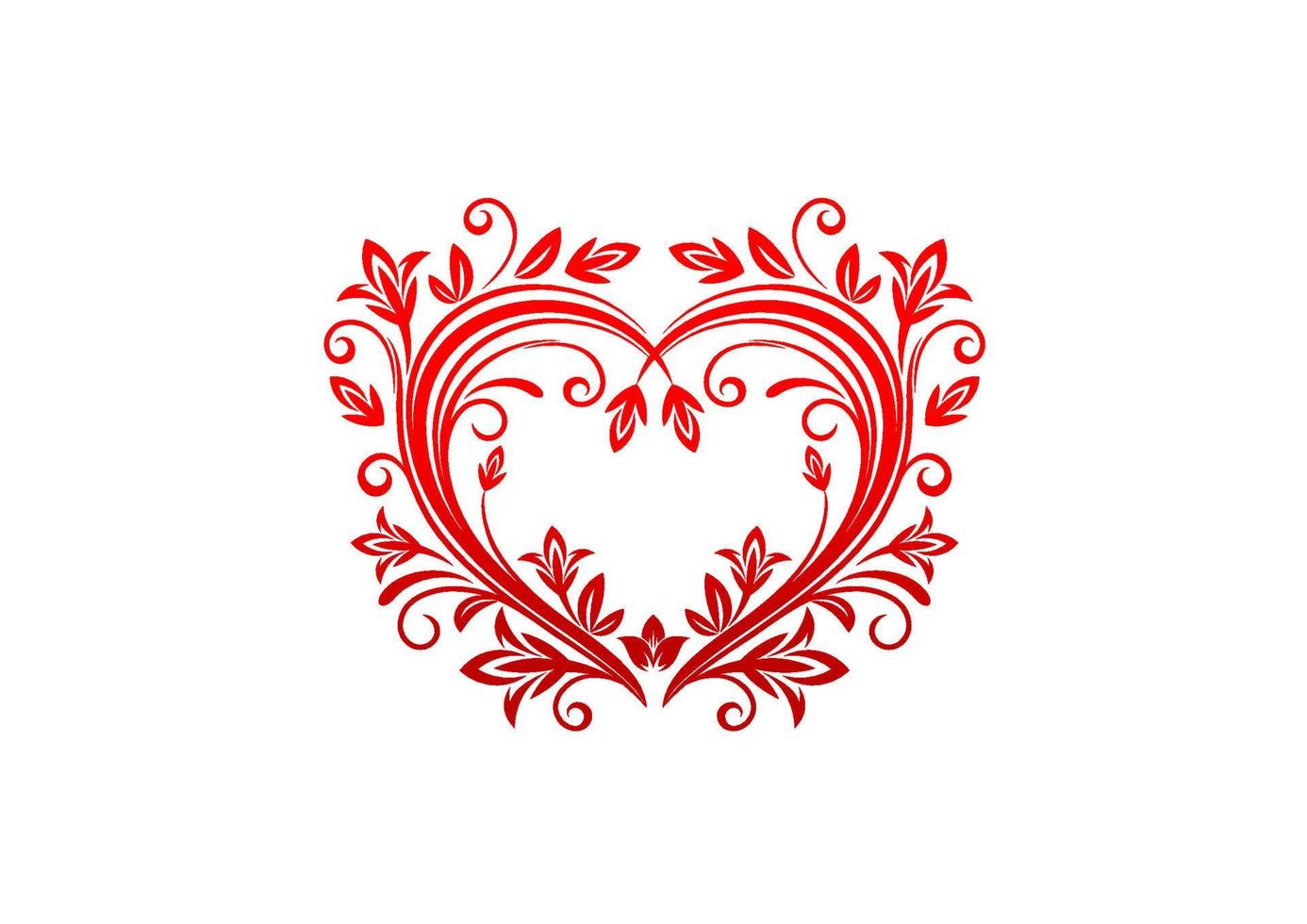 Valentine heart in floral style vector
