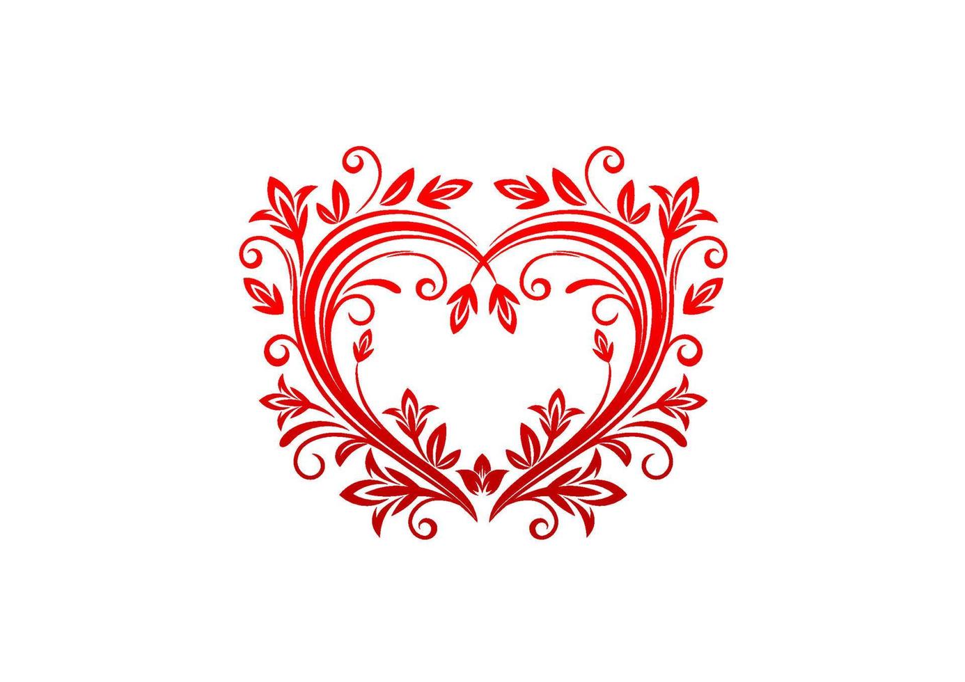 corazón de san valentín en estilo floral vector