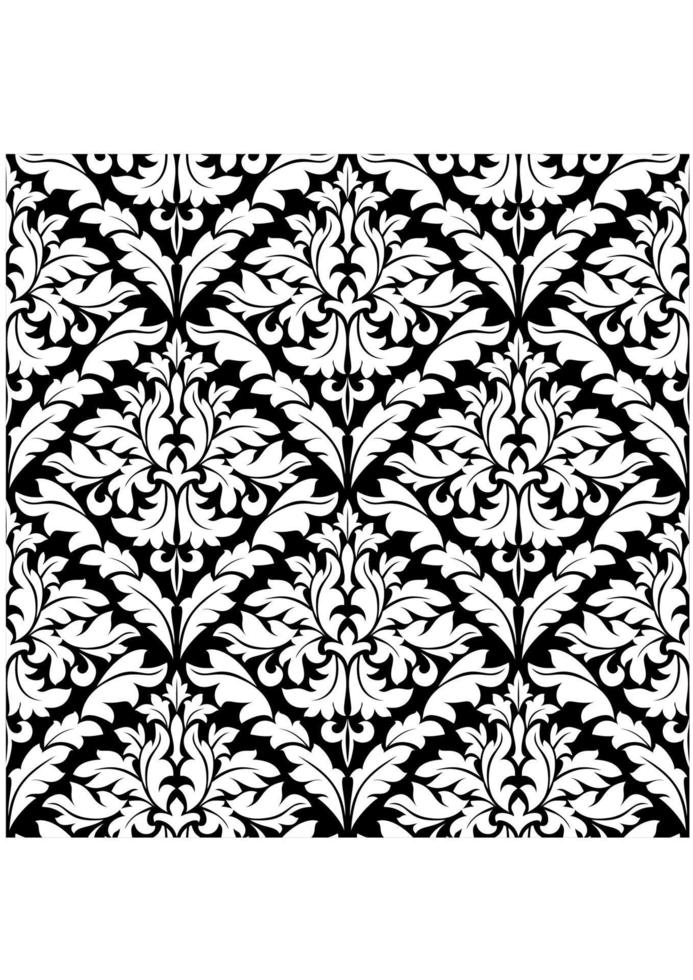 Damask seamless background vector