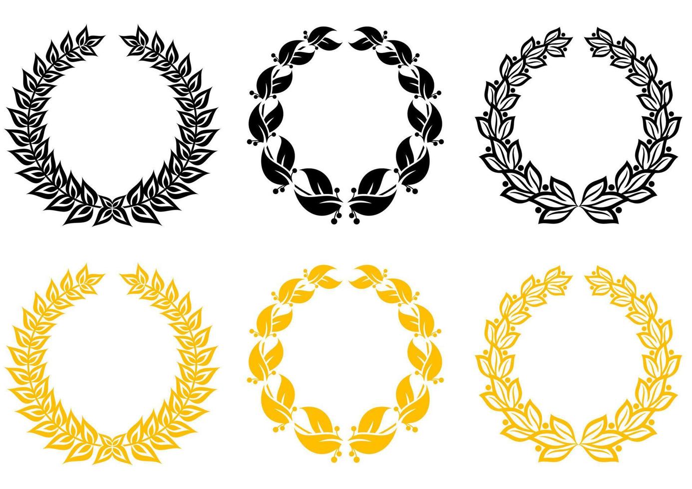 Set of laurel wreaths vector