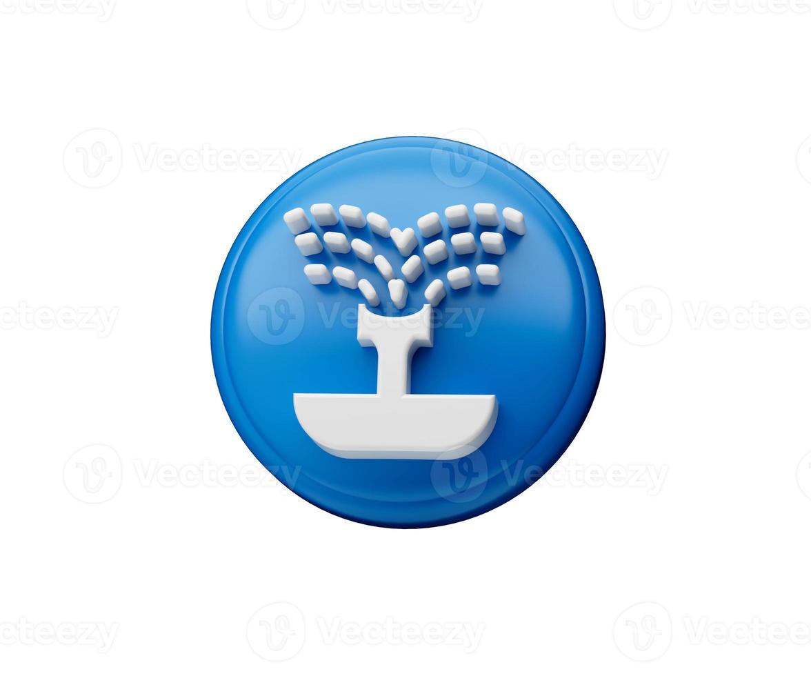 3d glossy illustration of garden shower symbol or icon isolated on white background photo