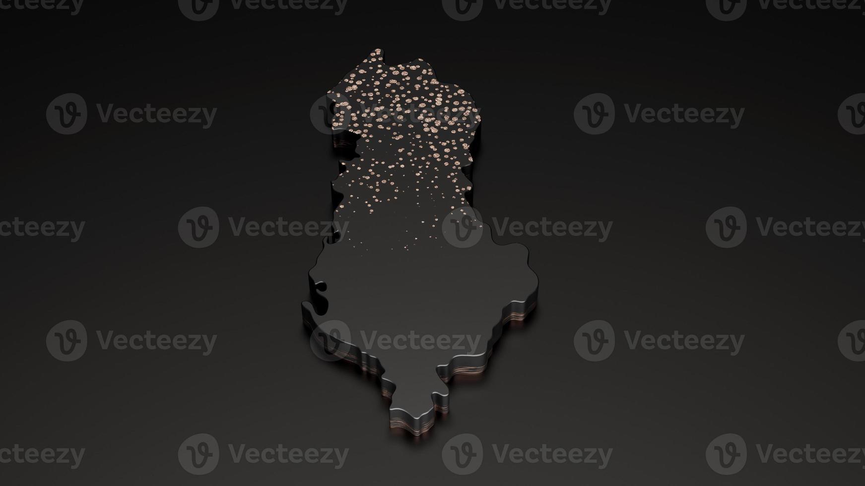 Albania metallic premium exclusive black map 3d illustration photo