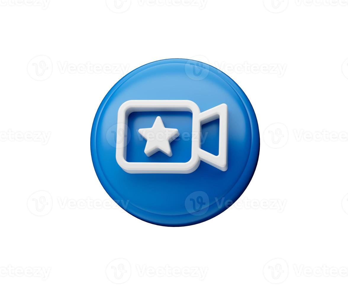 3d glossy illustration of bookmark video symbol or icon isolated on white background photo