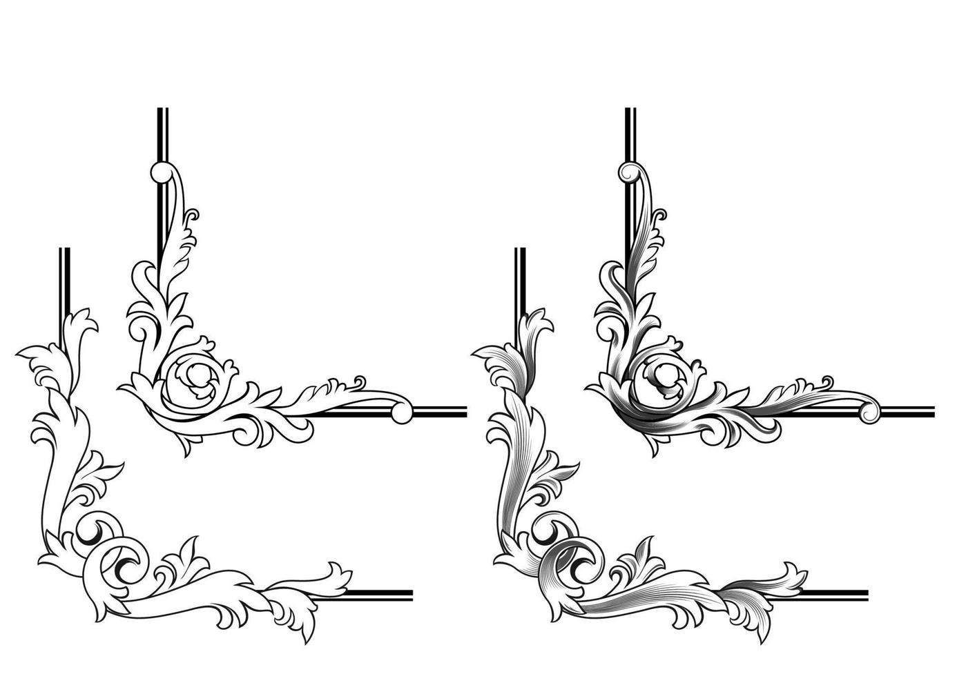 Floral corner frame elements vector