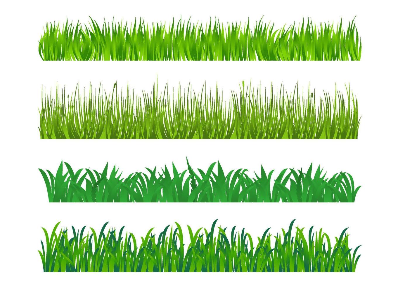 elementos de hierba verde vector