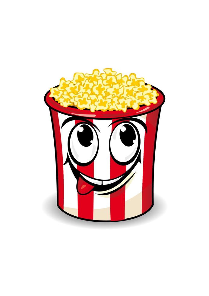Smiling popcorn box vector