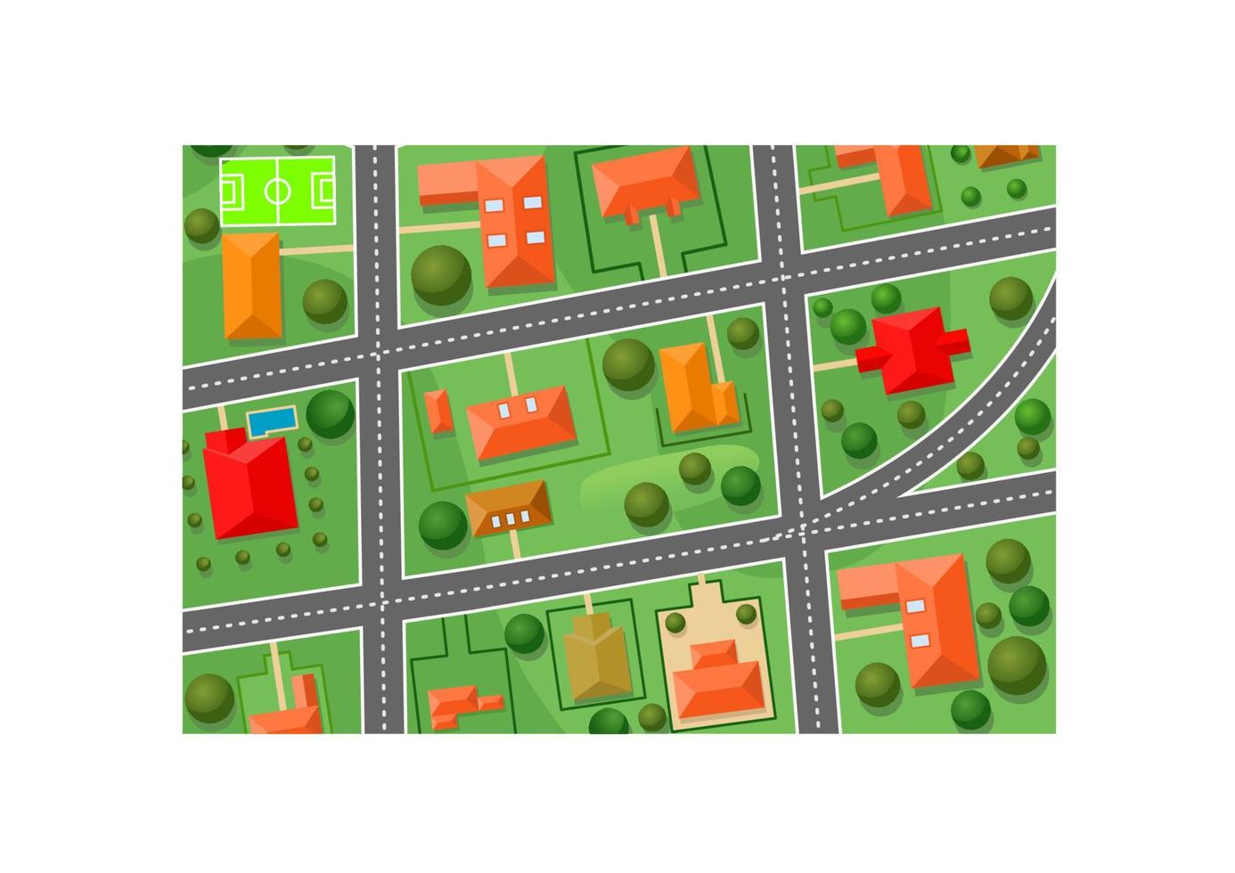 Map of cottage village vector