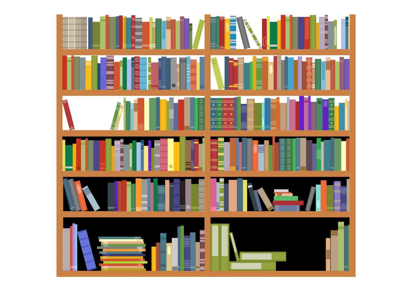 Bookshelf with books vector