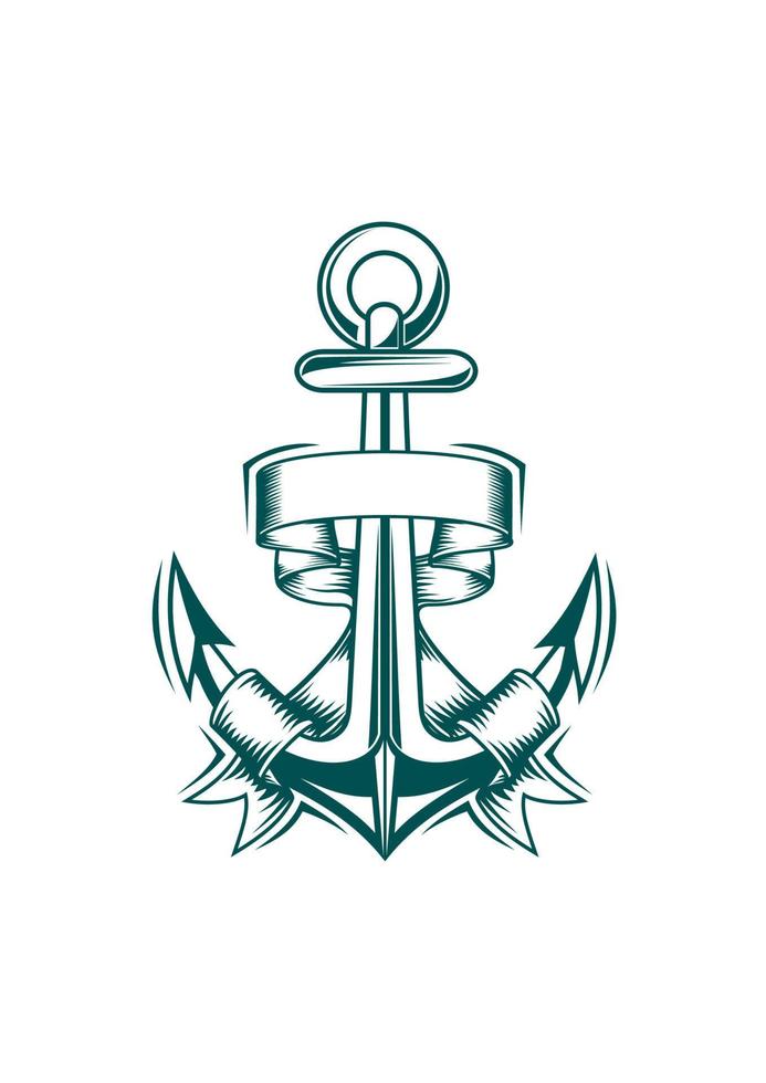 Anchor with ribbons vector