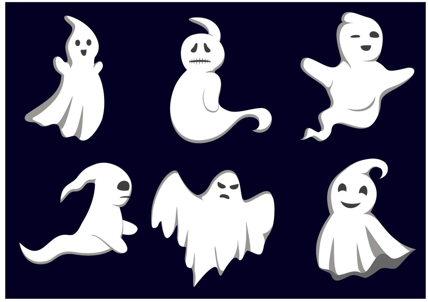 Mystery Halloween ghosts vector