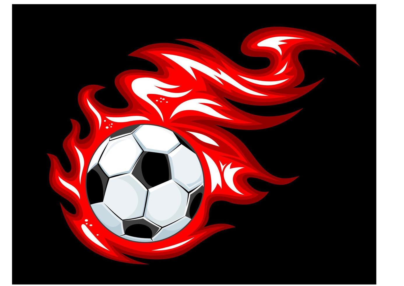 Football ball in fire flames vector