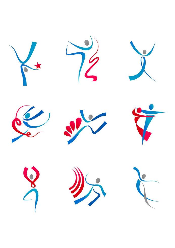 Dancing people and sportsmens vector