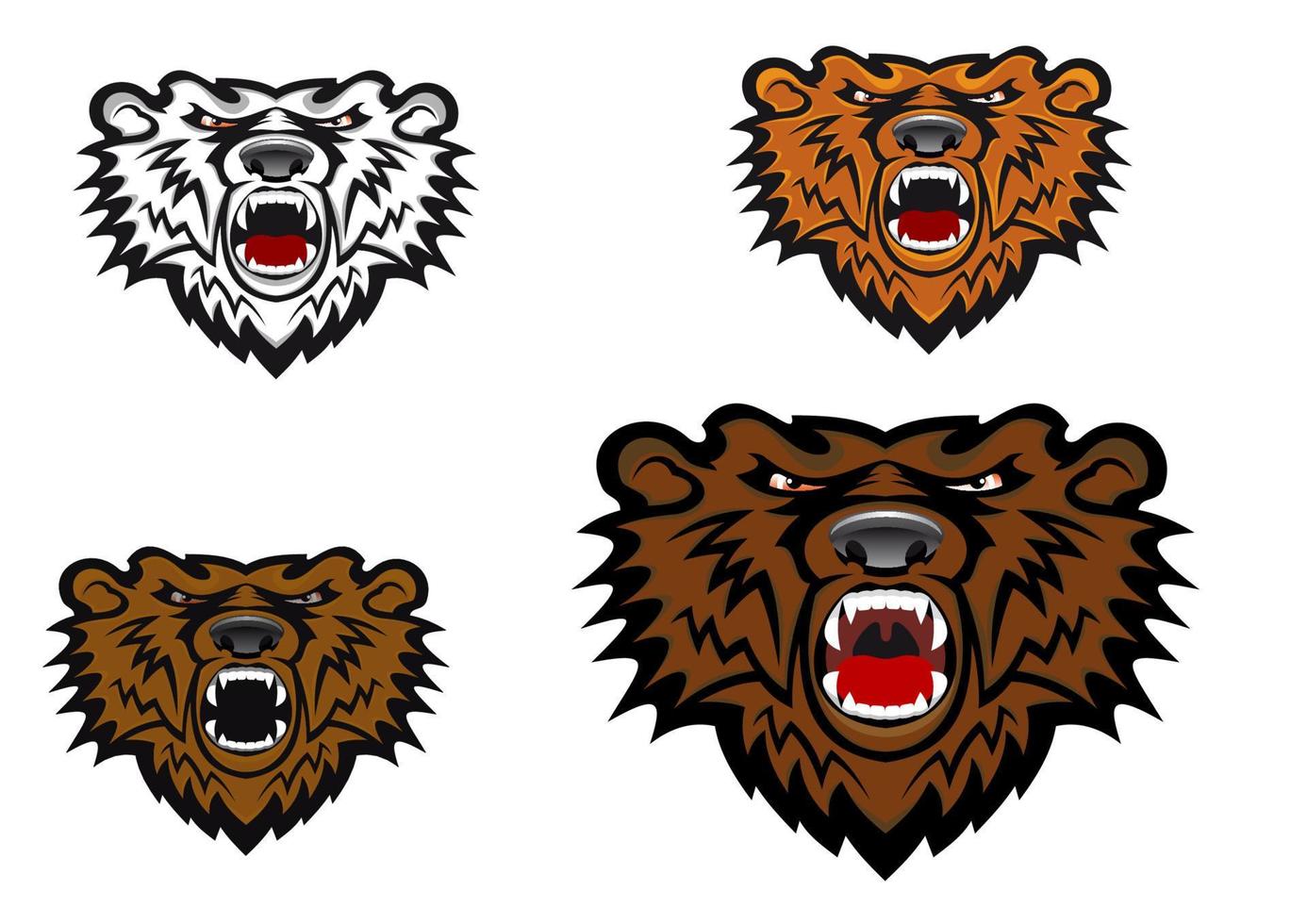 tatuaje de oso salvaje vector