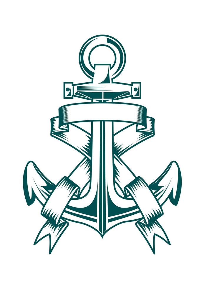 Anchor with ribbons vector