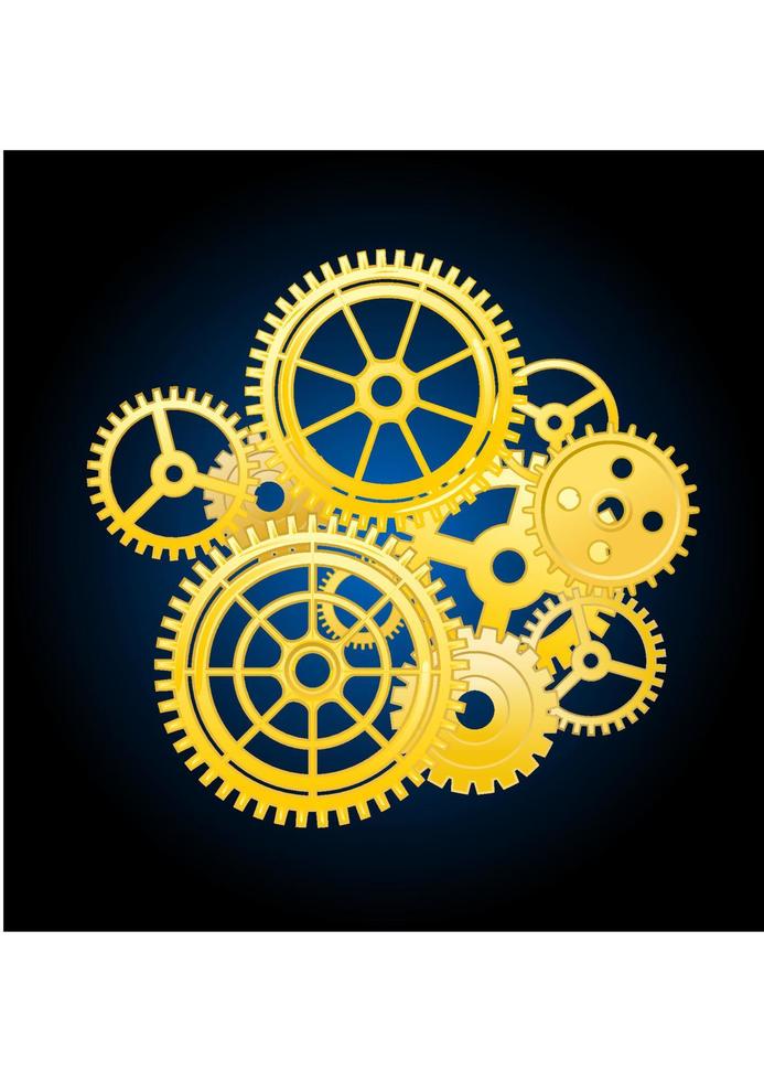 Clockwork gear or cogwheel elements vector