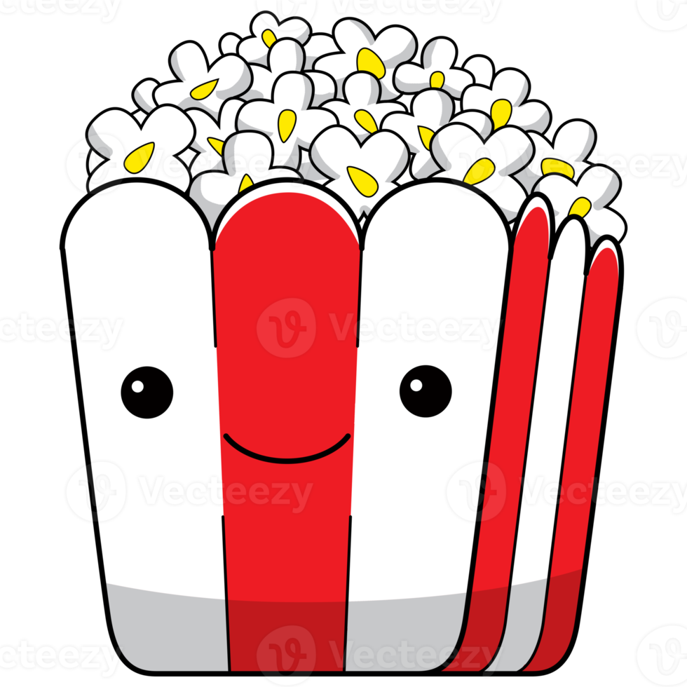 niedliche popcorn-karikaturillustration png