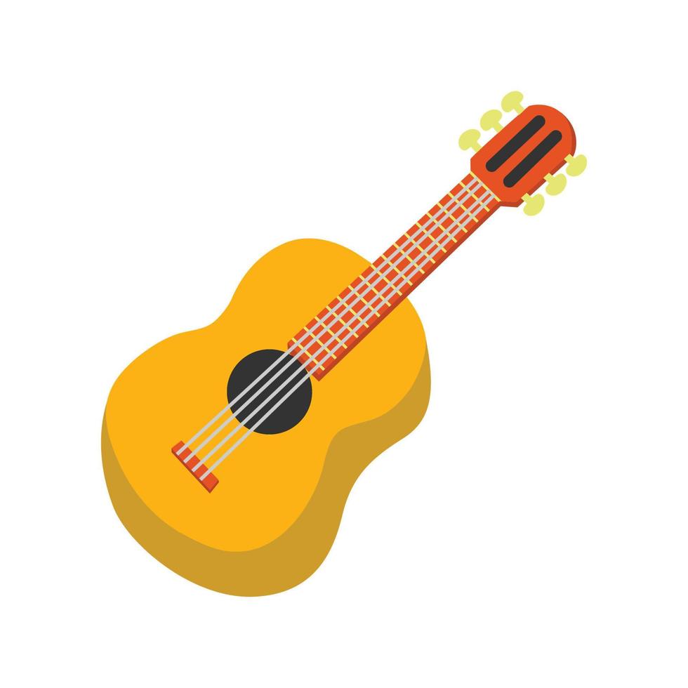 vector de guitarra acústica, ilustración de estilo plano