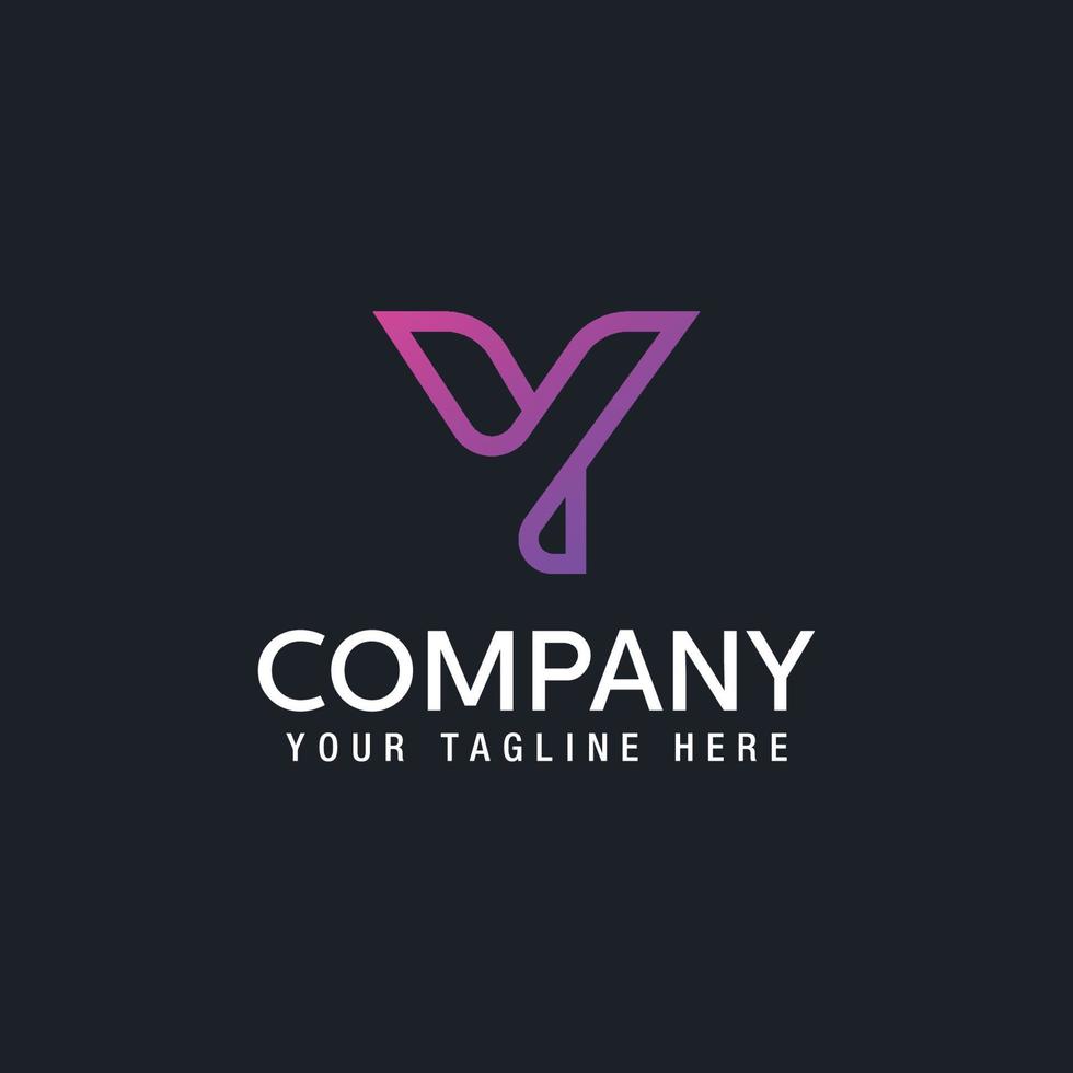 Vector graphic creative line alphabet symbol Letter Y Vector illustration logo design template