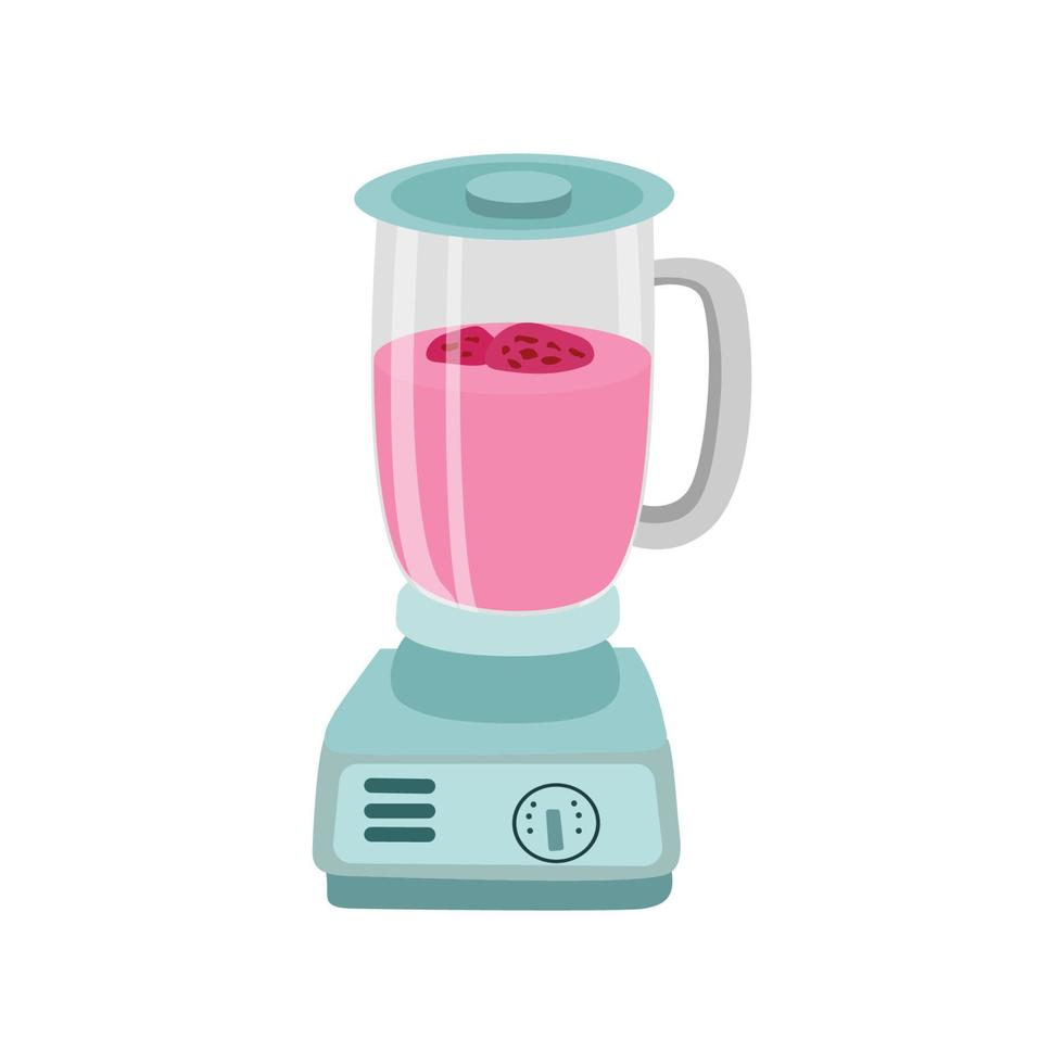 Blender or mixer kitchen tool for cooking. Equipment for smoothie making. Electric machine. Isolated flat vector illustration