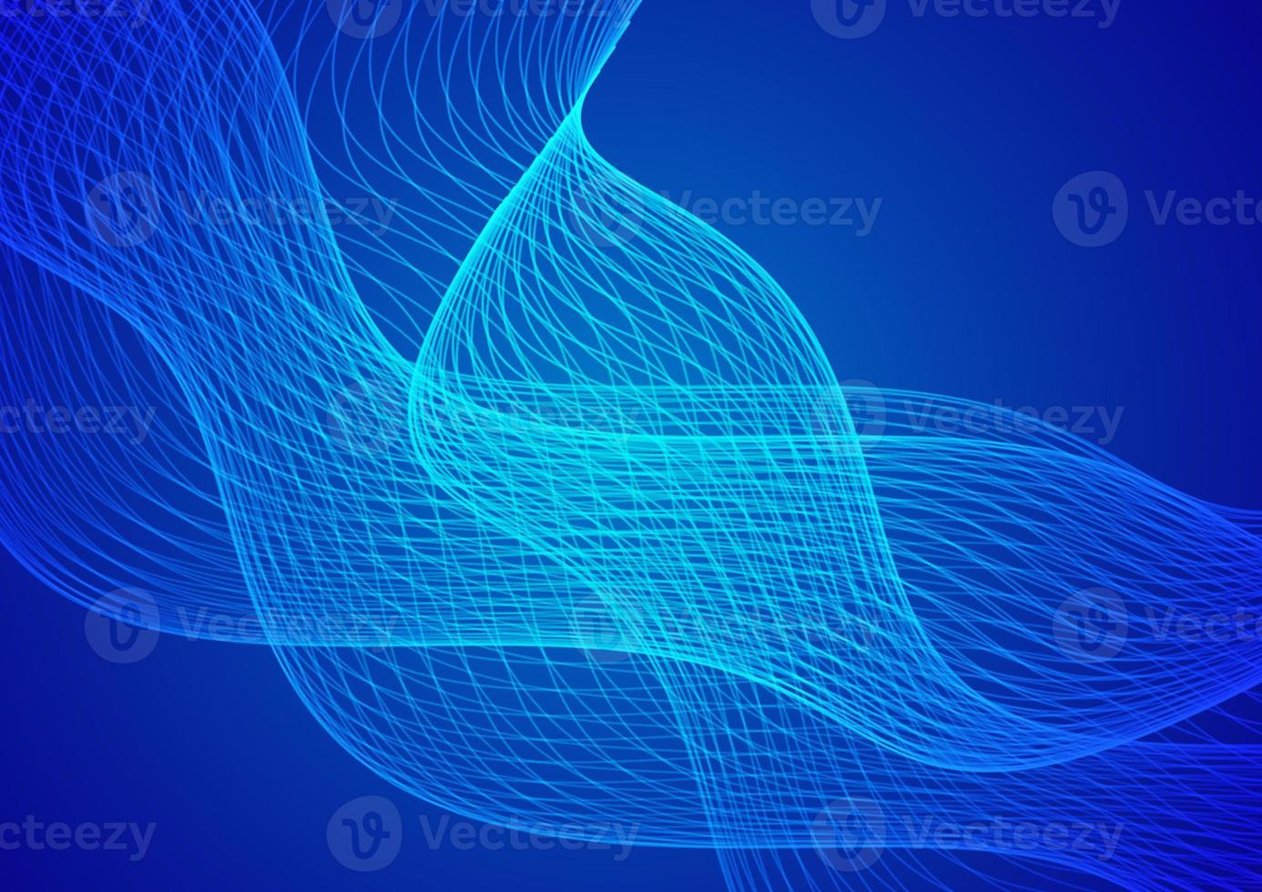 Abstract technology blue background wave lines background. Banner, poster or template elegant and modern curved lines. Communication technology concept photo