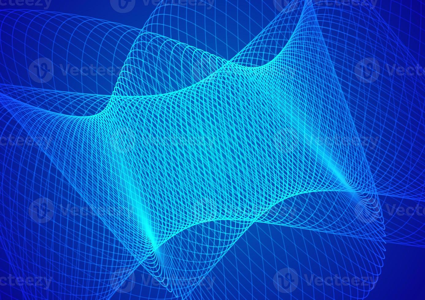 Abstract technology blue background wave lines background. Banner, poster or template elegant and modern curved lines. Communication technology concept photo