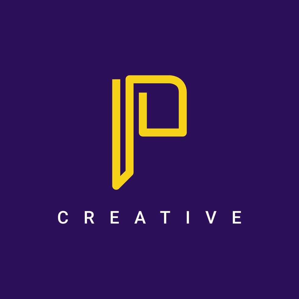 P Letter Icon Symbol Logo Design, Minimalist and Creative Line Type Logo Vector Design